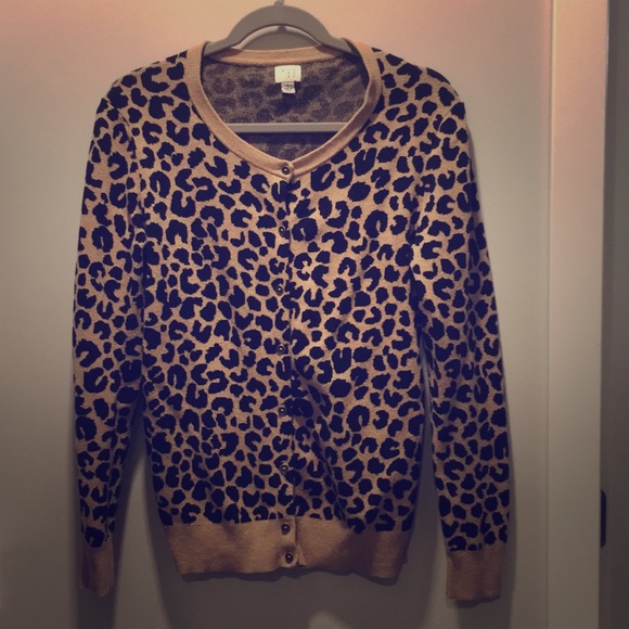 a new day Sweaters - Leopard Print Knit Cardigan- Sz L